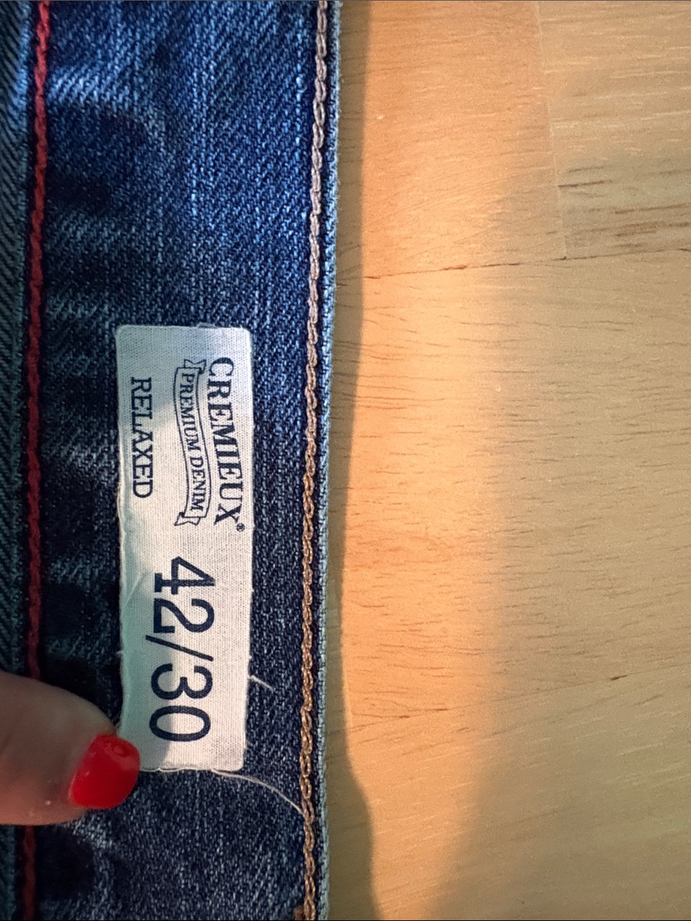 Daniel Cremieux Relaxed Jeans in Dark Blue with Red Stitching